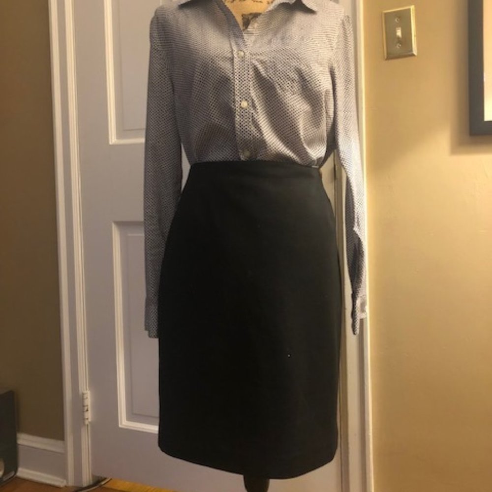Black Ponte Knit Tahari Mini Skirt